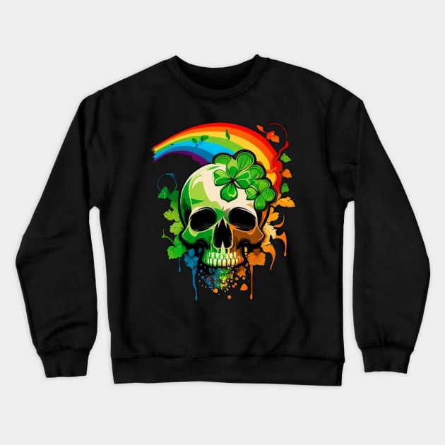 Rainbow skull Crewneck Sweatshirt by Crazy skull